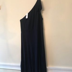 Loft Dress off the shoulder! Size L, Navy